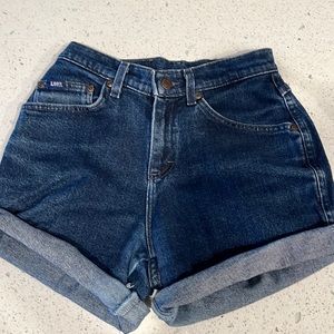 High Waisted Lee Jean Shorts Dark Denim